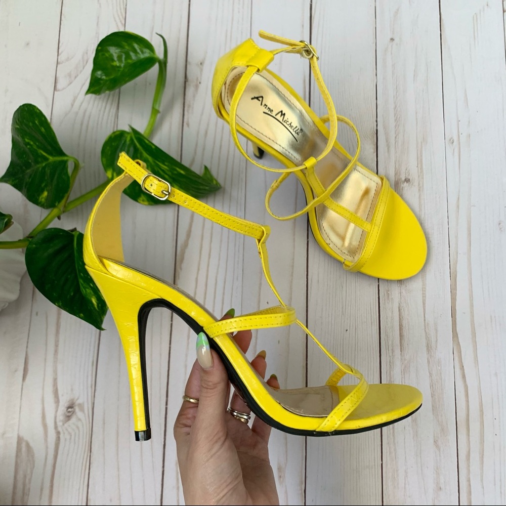 Yellow Strappy Heels